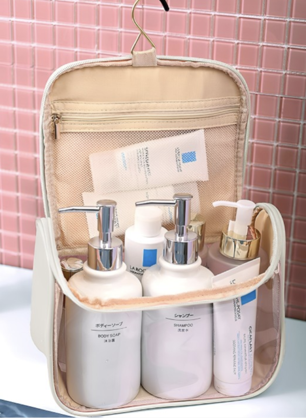 Off White Water Resistant Travel Makeup Accessory - Image 4